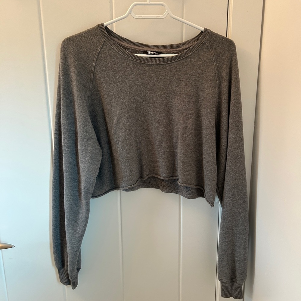 TNA Grey Cropped Sweatshirt